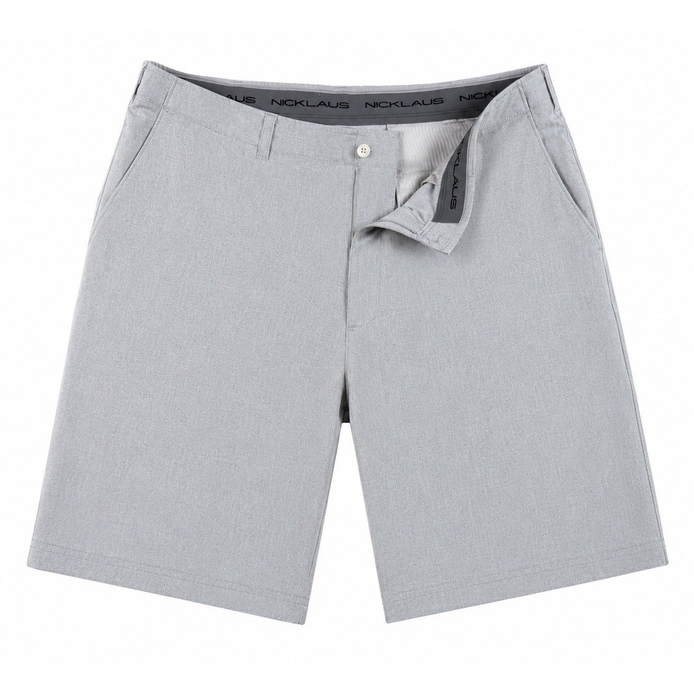 Golf Shorts Mens Nicklaus 40 Grey Heathered Stretch Performance Side Pocket